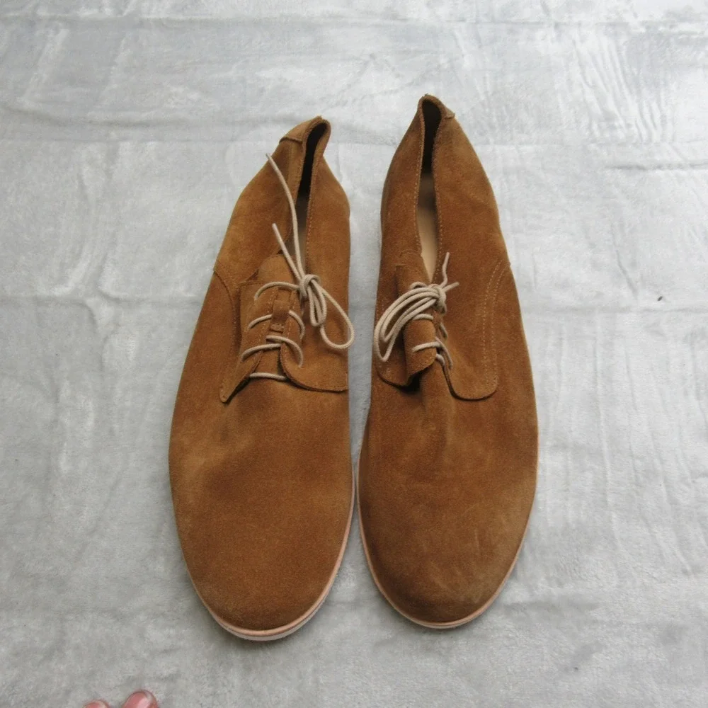 Nisolo Mens Shoes 11 Brown Suede Leather Oxford Lace Up‎ Casual Light $159 NEW